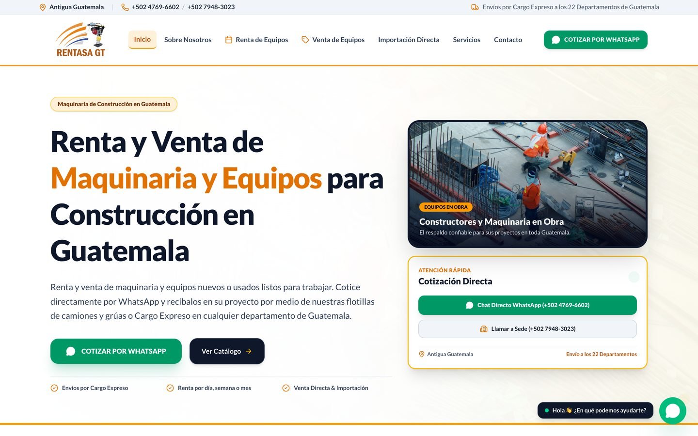 Sitio web de RENTASA GT