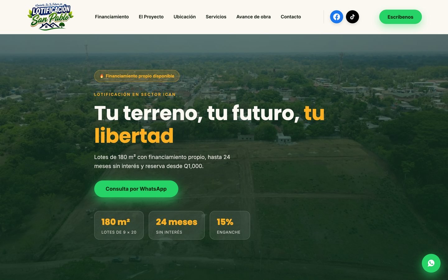 Sitio web de LOTIFICACIÓN SAN PABLO